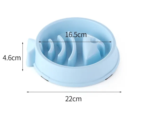 fish-shaped feeder bowl measurements in blue