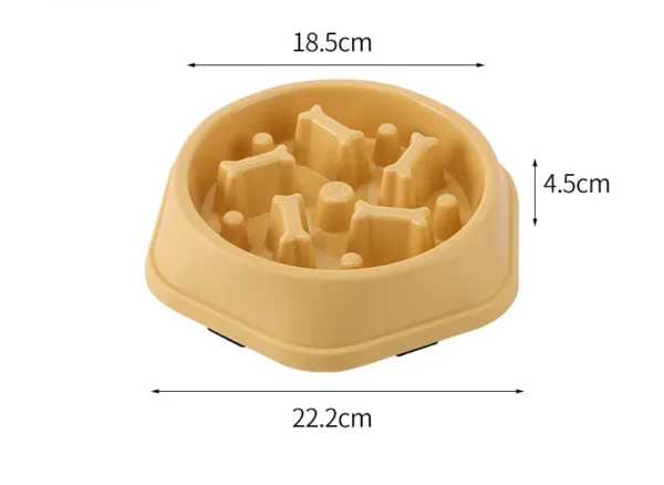 Circle-shaped feeder bowl measurements in yellow