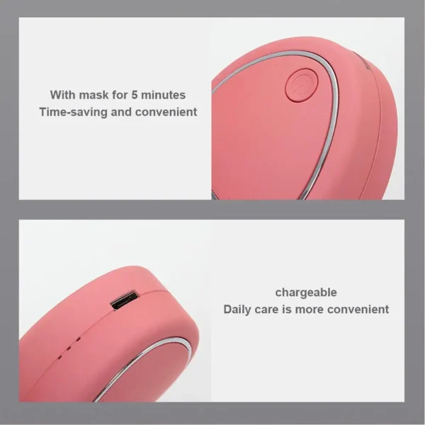 Pink portable facial massager with metallic rolling balls and a USB charging port, Introductions