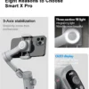 Features of the gimbal highlighting the 3-axis stabilization and three-section fill light.