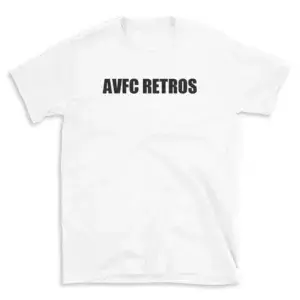 AVFC RETROS - White T-shirt for Men and Women - Black Quote Text Design - Soft Cotton Graphic Tee - Comfortable Unisex T-Shirt