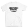 RESERVATION DOGS FREE CHEESE - White T-shirt for Men and Women - Black Quote Text Design - Soft Cotton Graphic Tee - Comfortable Unisex T-Shirt