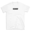 SCARIF - White T-shirt for Men and Women - Black Quote Text Design - Soft Cotton Graphic Tee - Comfortable Unisex T-Shirt