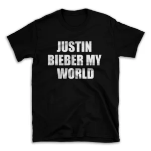 JUSTIN BIEBER MY WORLD- Black T-shirt for Men and Women - White Quote Text Design - Soft Cotton Graphic Tee - Comfortable Unisex T-Shirt